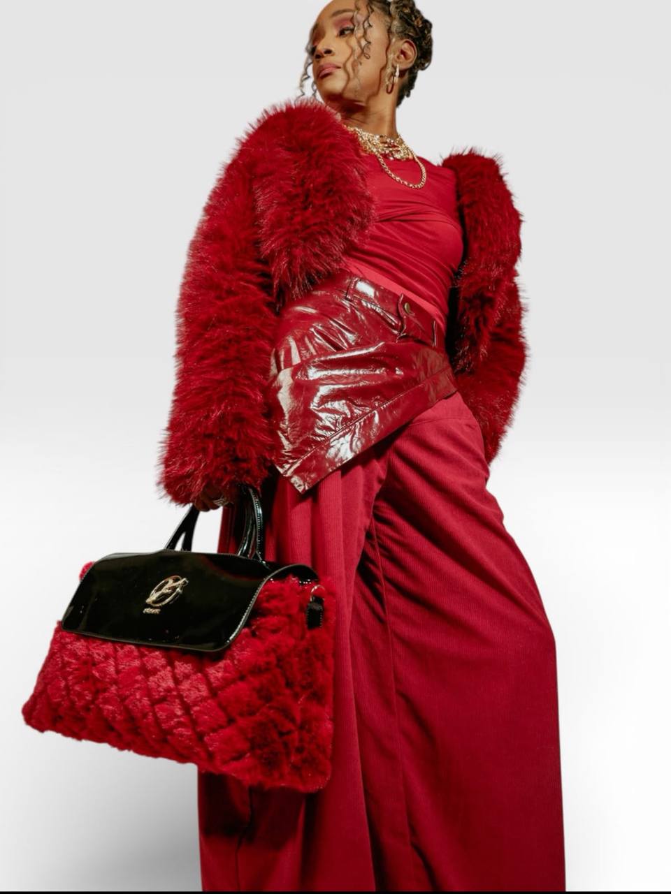 Naji - Maroon Red Fur — worn